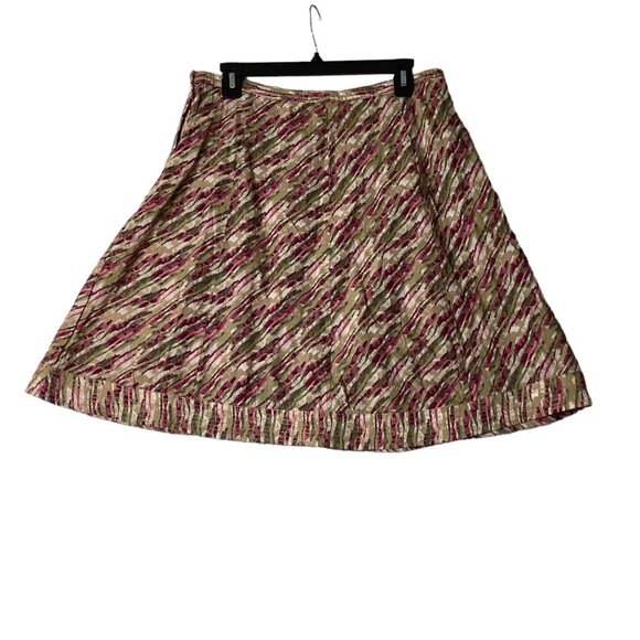 Royal Robbins A-line Skirt Women Size 12 Multicolor 100% Cotton Pockets Side Zip - Picture 5 of 10